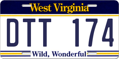 WV license plate DTT174