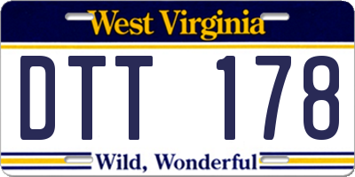 WV license plate DTT178