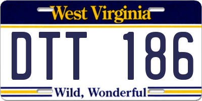 WV license plate DTT186