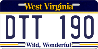 WV license plate DTT190