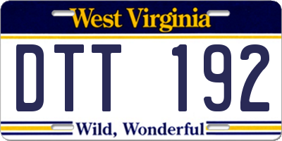 WV license plate DTT192