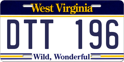 WV license plate DTT196
