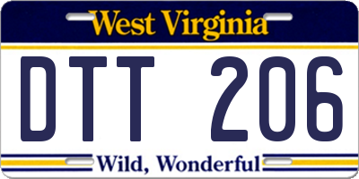 WV license plate DTT206