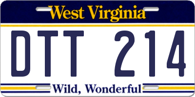 WV license plate DTT214