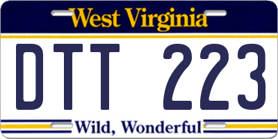WV license plate DTT223