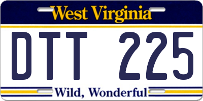 WV license plate DTT225