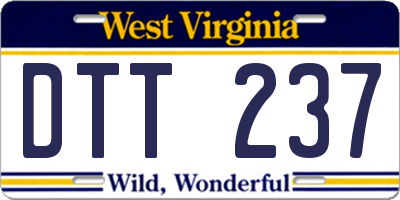 WV license plate DTT237
