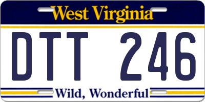 WV license plate DTT246