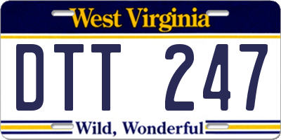 WV license plate DTT247