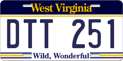 WV license plate DTT251