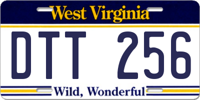 WV license plate DTT256