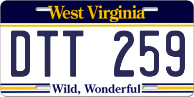 WV license plate DTT259