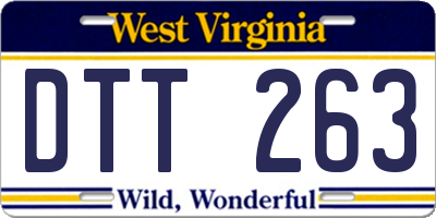 WV license plate DTT263