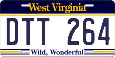 WV license plate DTT264