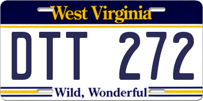 WV license plate DTT272