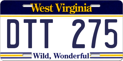 WV license plate DTT275