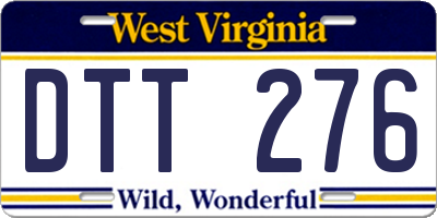 WV license plate DTT276