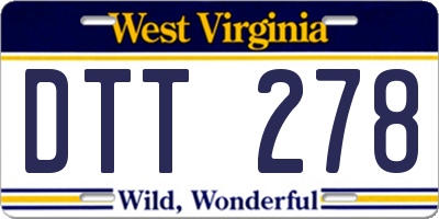 WV license plate DTT278