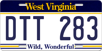 WV license plate DTT283