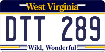 WV license plate DTT289