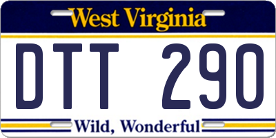 WV license plate DTT290