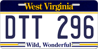 WV license plate DTT296