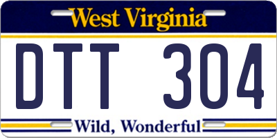 WV license plate DTT304