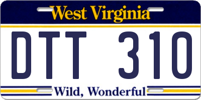 WV license plate DTT310