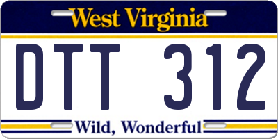 WV license plate DTT312