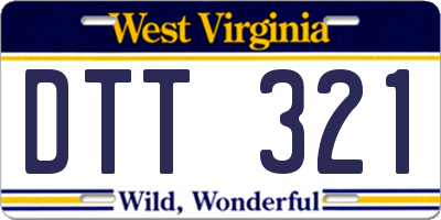 WV license plate DTT321