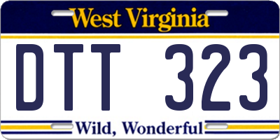 WV license plate DTT323