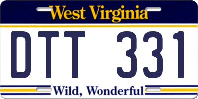 WV license plate DTT331