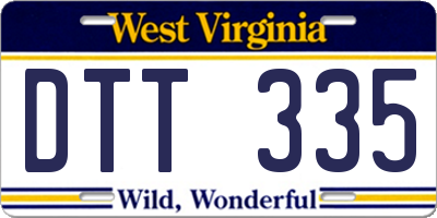 WV license plate DTT335