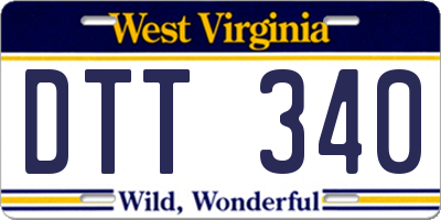 WV license plate DTT340