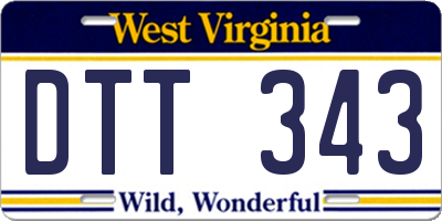 WV license plate DTT343