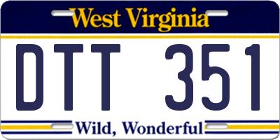 WV license plate DTT351
