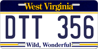 WV license plate DTT356