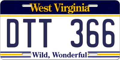 WV license plate DTT366