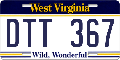 WV license plate DTT367