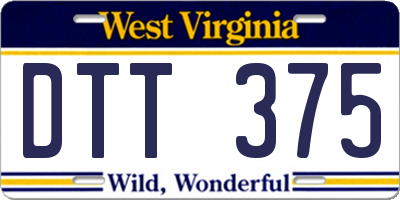 WV license plate DTT375