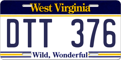 WV license plate DTT376