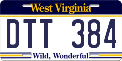 WV license plate DTT384
