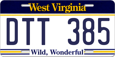 WV license plate DTT385