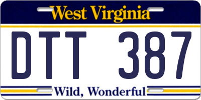 WV license plate DTT387