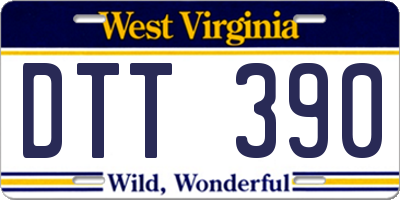 WV license plate DTT390