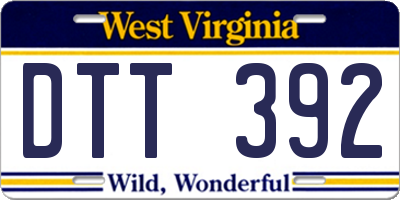 WV license plate DTT392