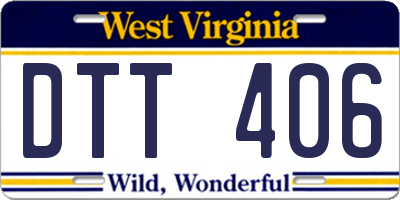 WV license plate DTT406