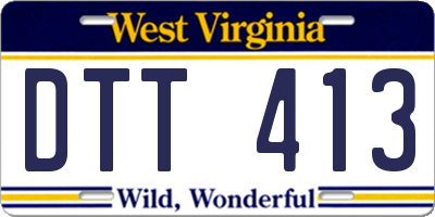 WV license plate DTT413