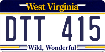 WV license plate DTT415