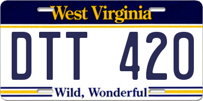 WV license plate DTT420